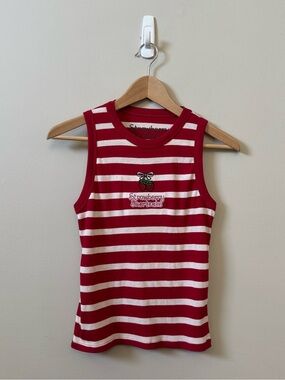 Strawberry Shortcake red/white striped ribbed tank top